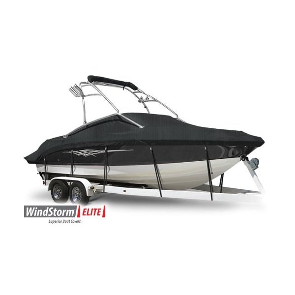 Eevelle Boat Cover V HULL RUNABOUT Ski Tower Inboard 19ft 6in L 102in W Charcoal SFVSKT19102-CHL - main